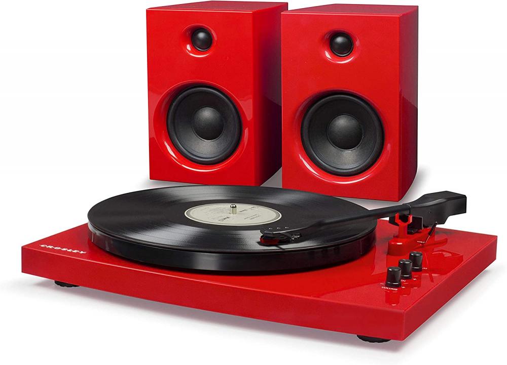 CROSLEY / Turntable System, Stereo Speakers, 2-Speed, Bluetooth, T100A RE, Red crosley turntable with software for ripping
