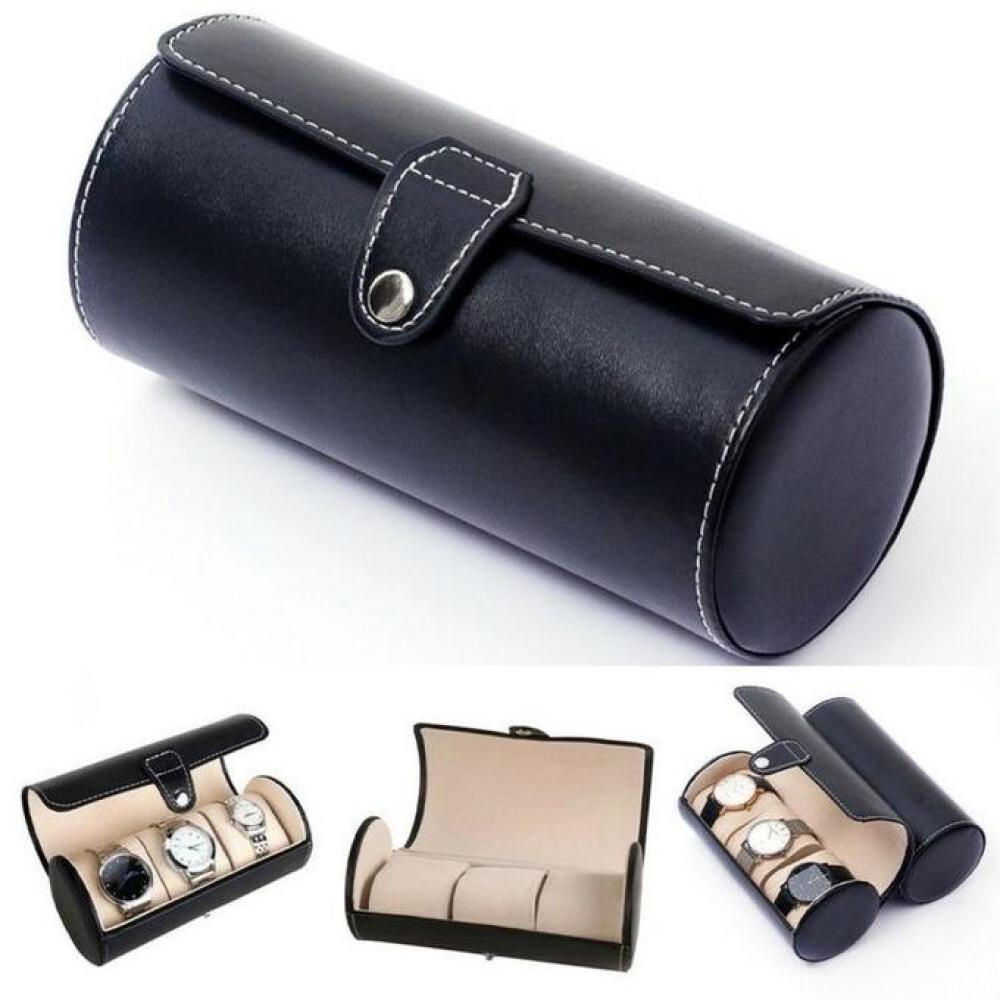 цена Travel Pouch for watches 3-Slot PU Leather Watch box QJ1533B