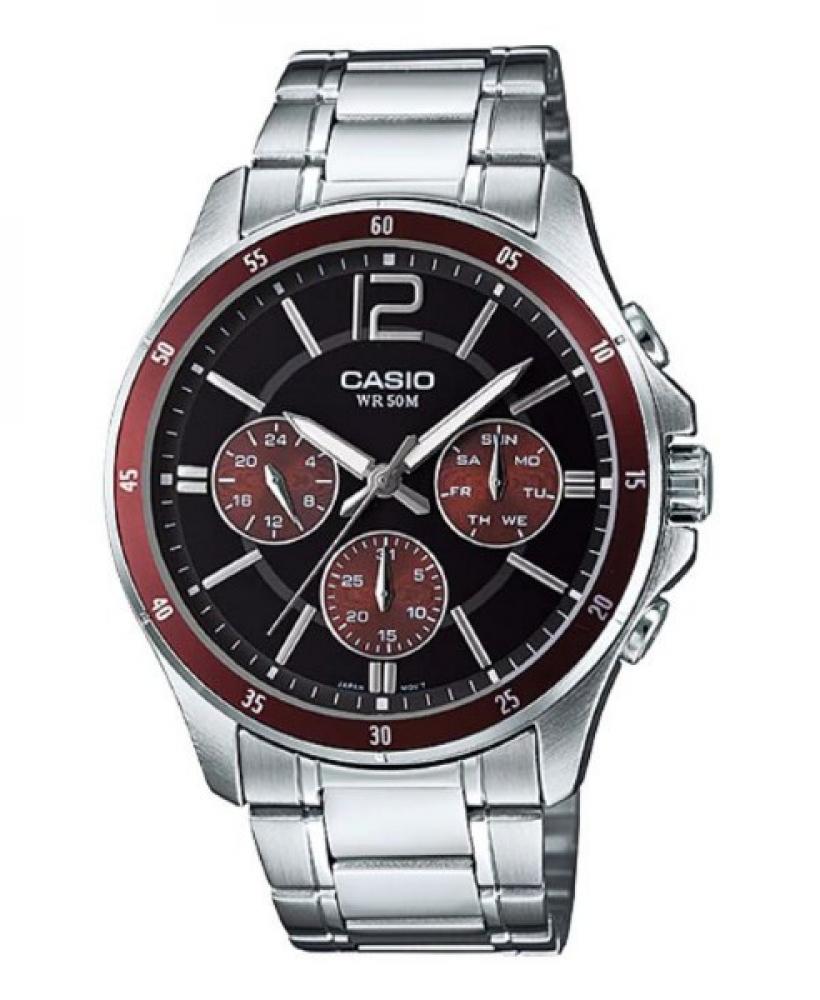 CASIO Stainless Steel Analog Wrist Watch MTP-1374D-5AVDF gold dial men custom nugget watch bracelet set simulated diamond analog 43mm flamboyant ultra bling watch set