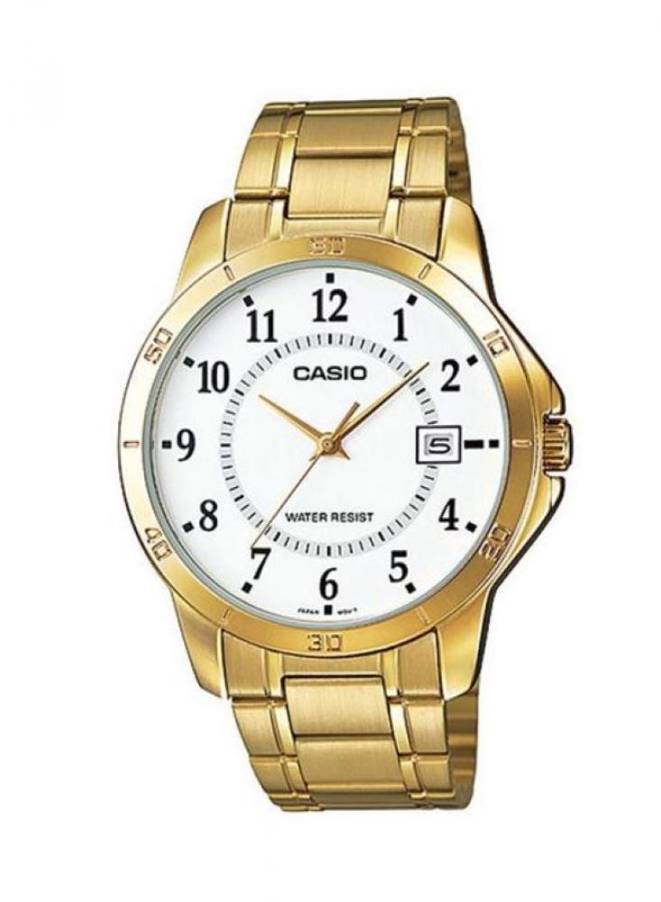 casio unisex stainless steel digital watch a159wgea 1df CASIO Men's Stainless Steel Watch MTP-V004G-7BUDF - 30 mm - Gold