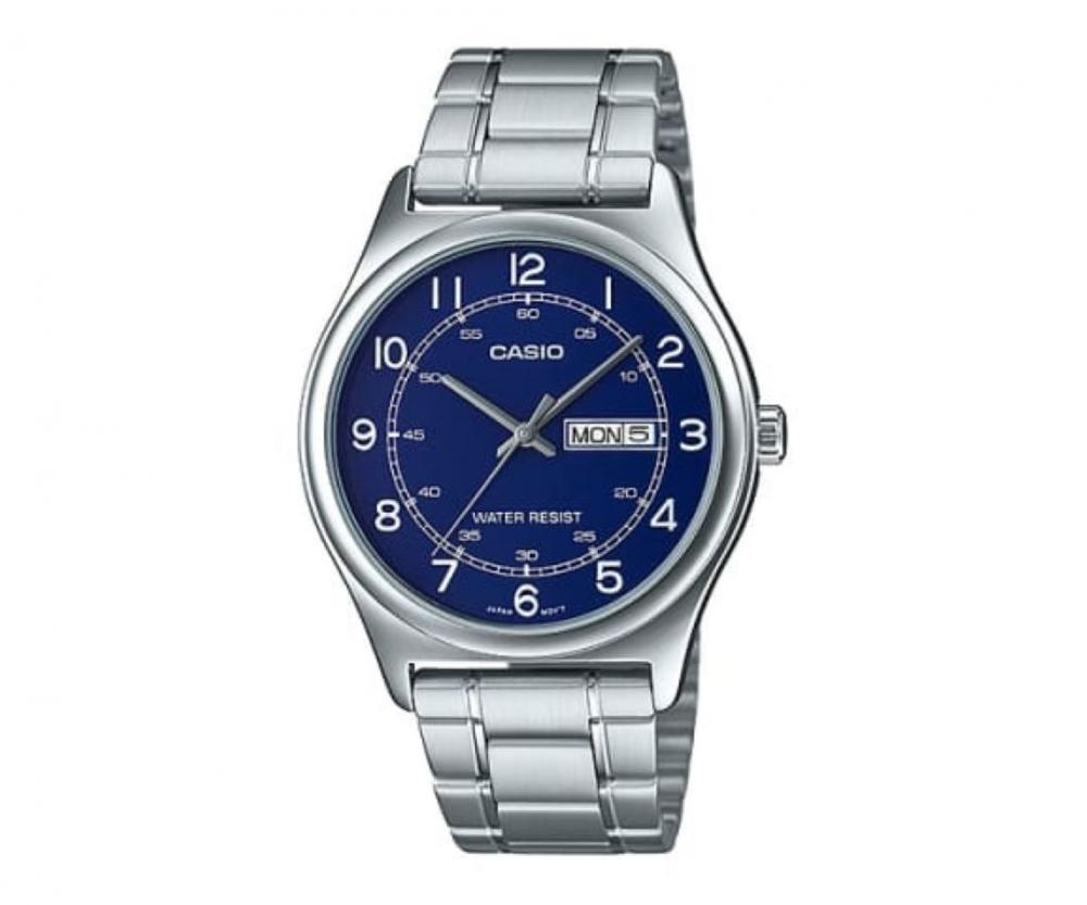 CASIO Men's Stainless Steel Analog Wrist Watch MTP-V006D-2BUDF - 45 mm - Silver casio unisex stainless steel digital watch a159wgea 1df