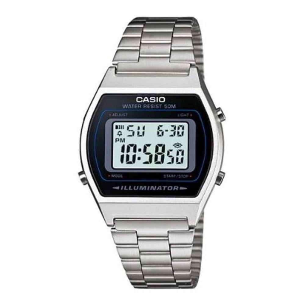 casio men s stainless steel analog wrist watch mtp 1381d 1avdf 40 mm silver CASIO Unisex LED Quartz Digital Watch B640WD-1AVDF - 35 mm - Silver