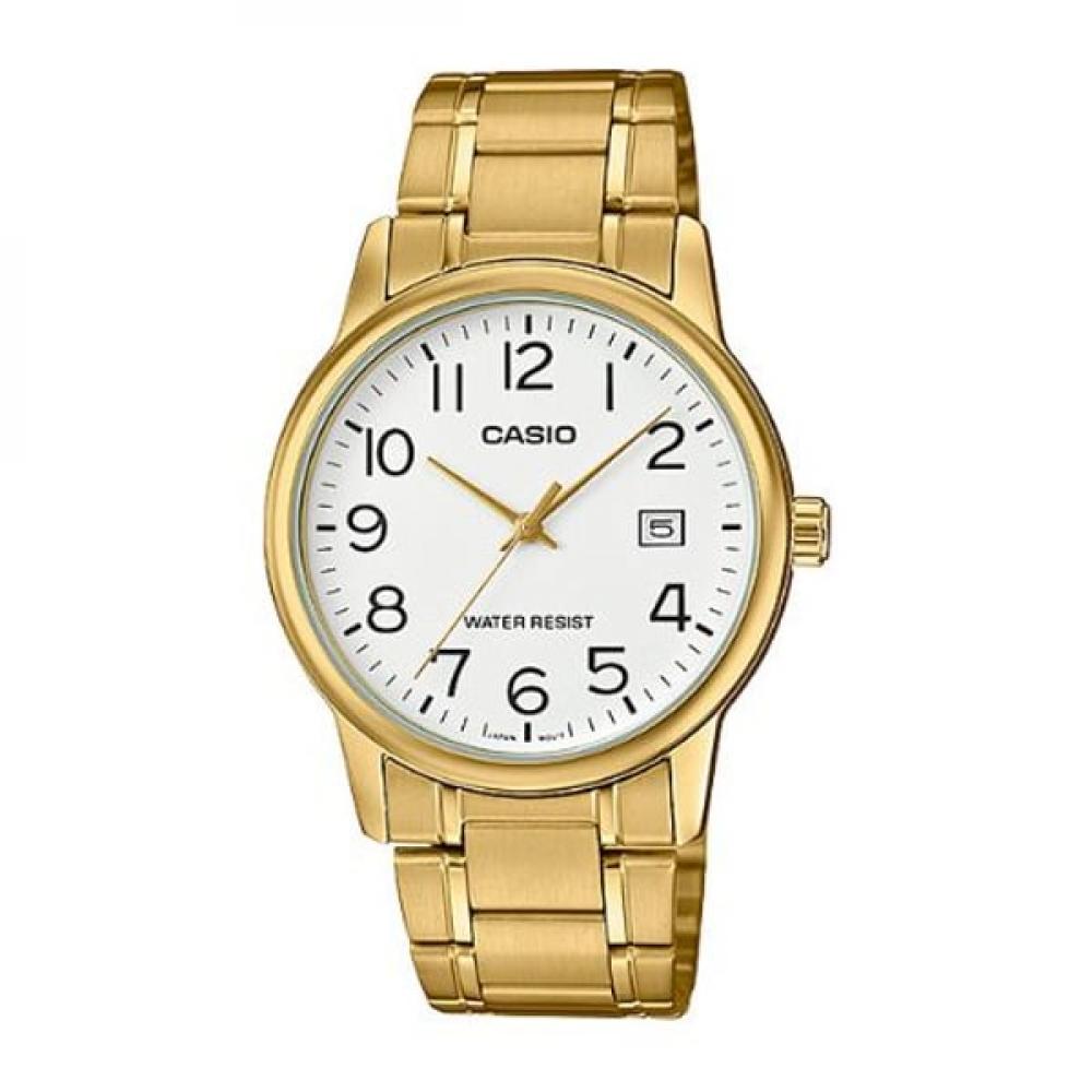 цена CASIO Men's Stainless Steel Analog Watch MTP-V002G-7B2UDF 37mm Gold