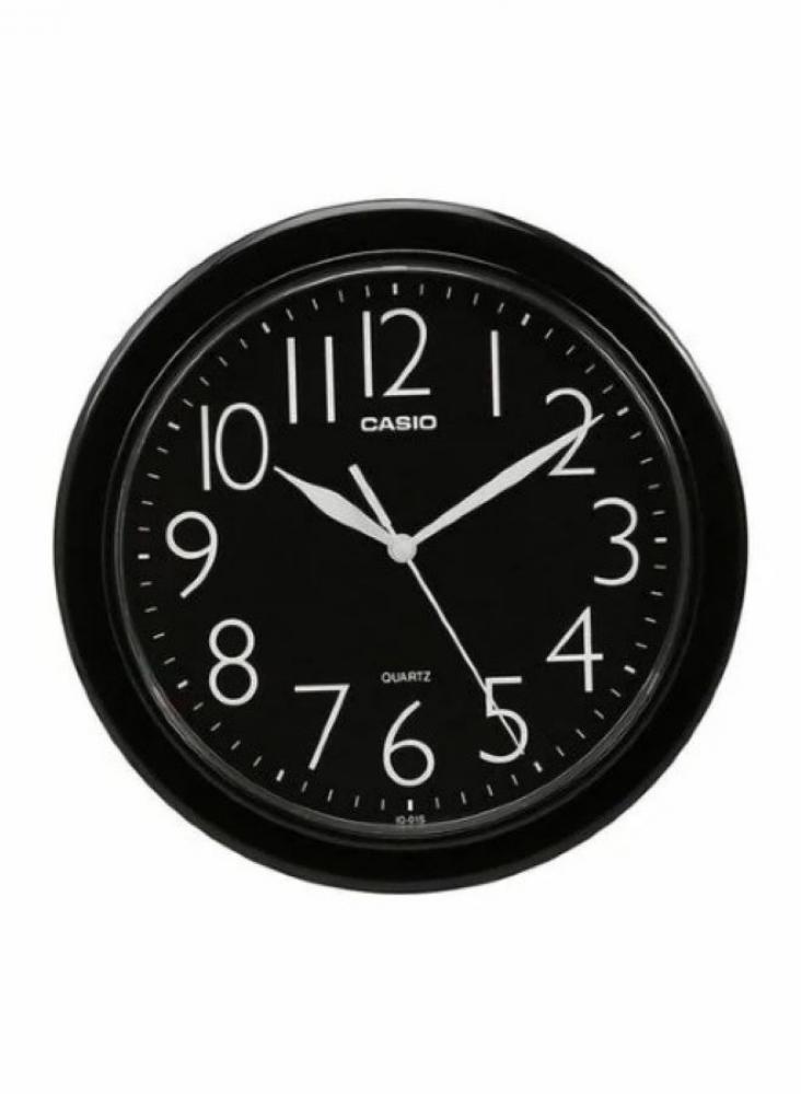 Casio - Analog Wall Clock IQ-01S-1DF Black 24.6 x 24.6 x 3.7centimeter luminous wall clock 12 inch wooden silent non ticking quiet dark glowing wall clocks for indoor outdoor living room home decor