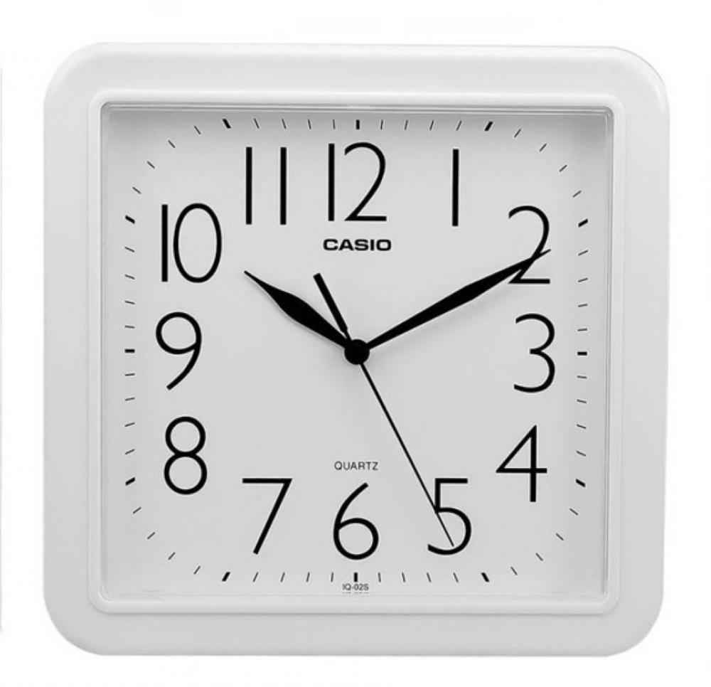 Casio IQ-02S-7DF Analog 23.8 cm X 24.4 cm Wall Clock , White luminous wall clock 12 inch wooden silent non ticking quiet dark glowing wall clocks for indoor outdoor living room home decor