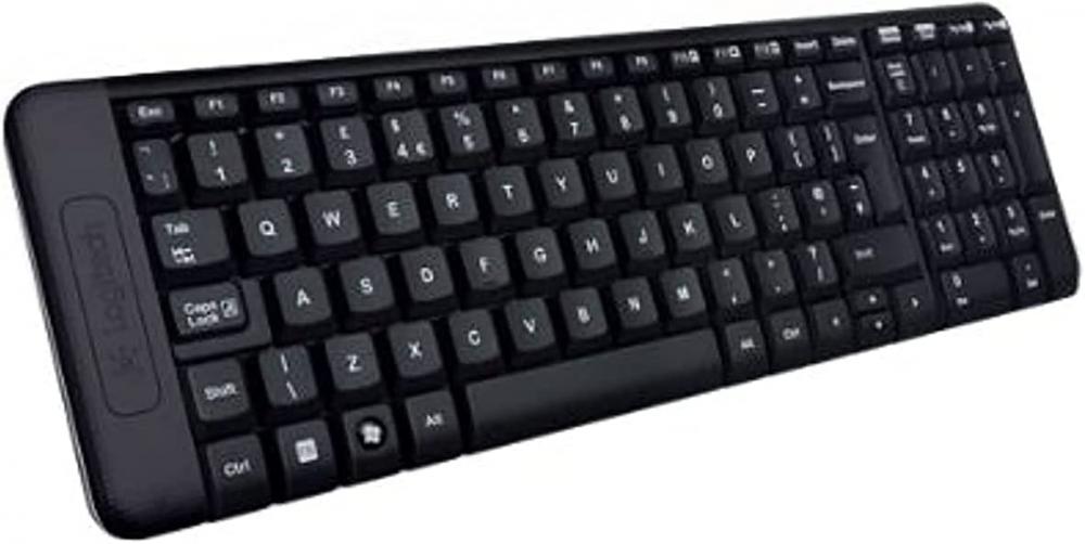 Logitech MK220 Wireless Keyboard With Mouse Set Of 2 Pieces For PC - Black 134 keys set 9009 retro gray white keycaps pbt dye sublimation key caps for mx switch mechanical keyboard