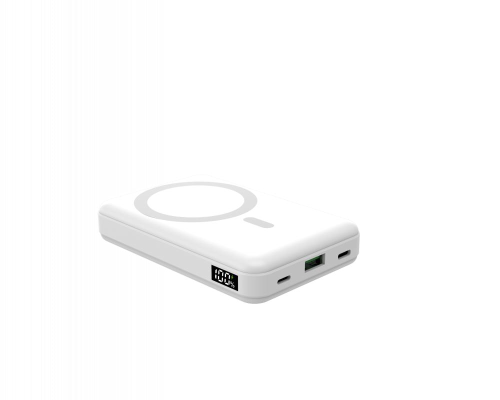 PB-100 Compact 10,000 mAh Powerful Magnetic Wireless Powerbank with Digital Battery Display and Integrated stand design