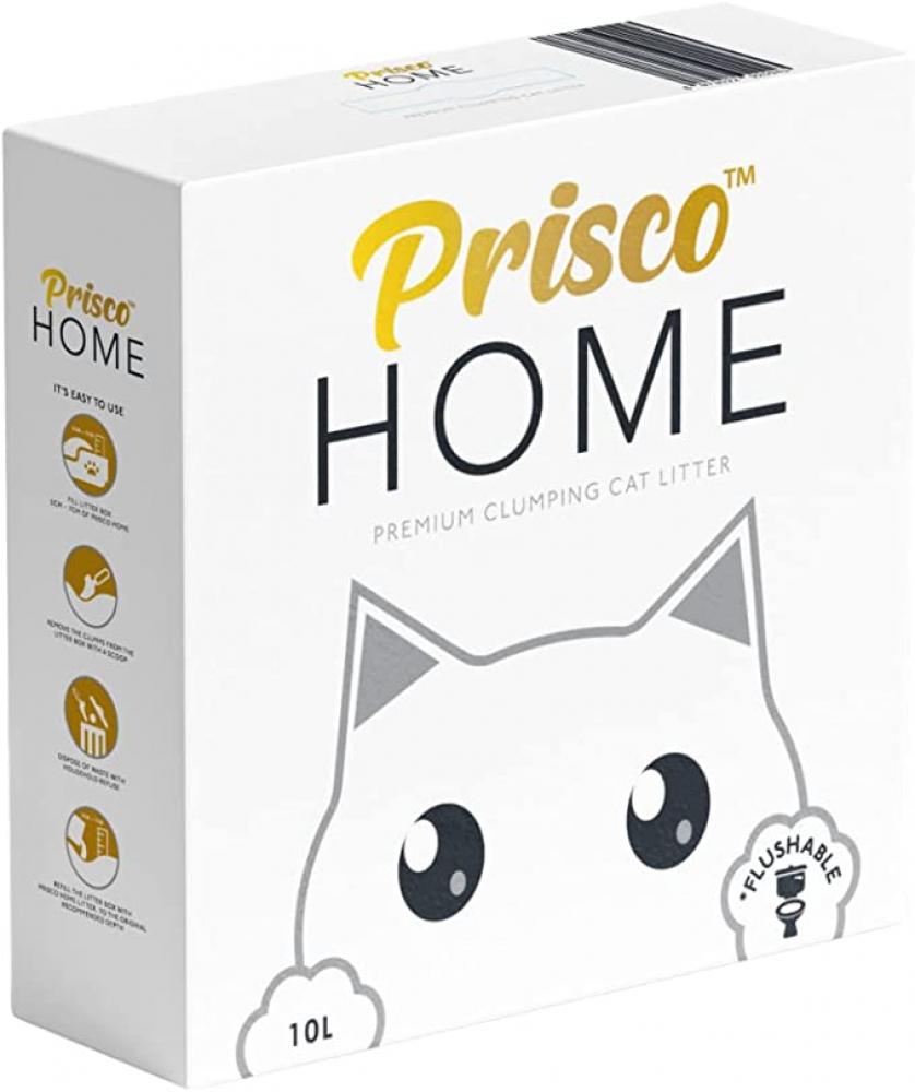 Prisco \/ Cat Litter, Home Premium Clumping Flushable White, 10L intersand cat litter odourlock calming breeze multi cat formula 26 5 lbs 12 kg