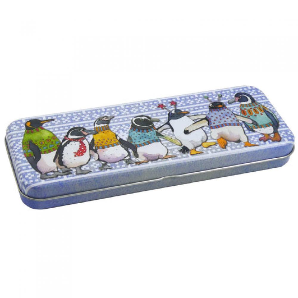 pencil tin penguins in pullovers Pencil Tin - Penguins in Pullovers