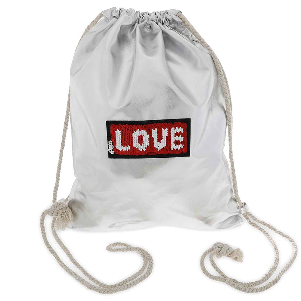 Love Metallic Drawstring Bag