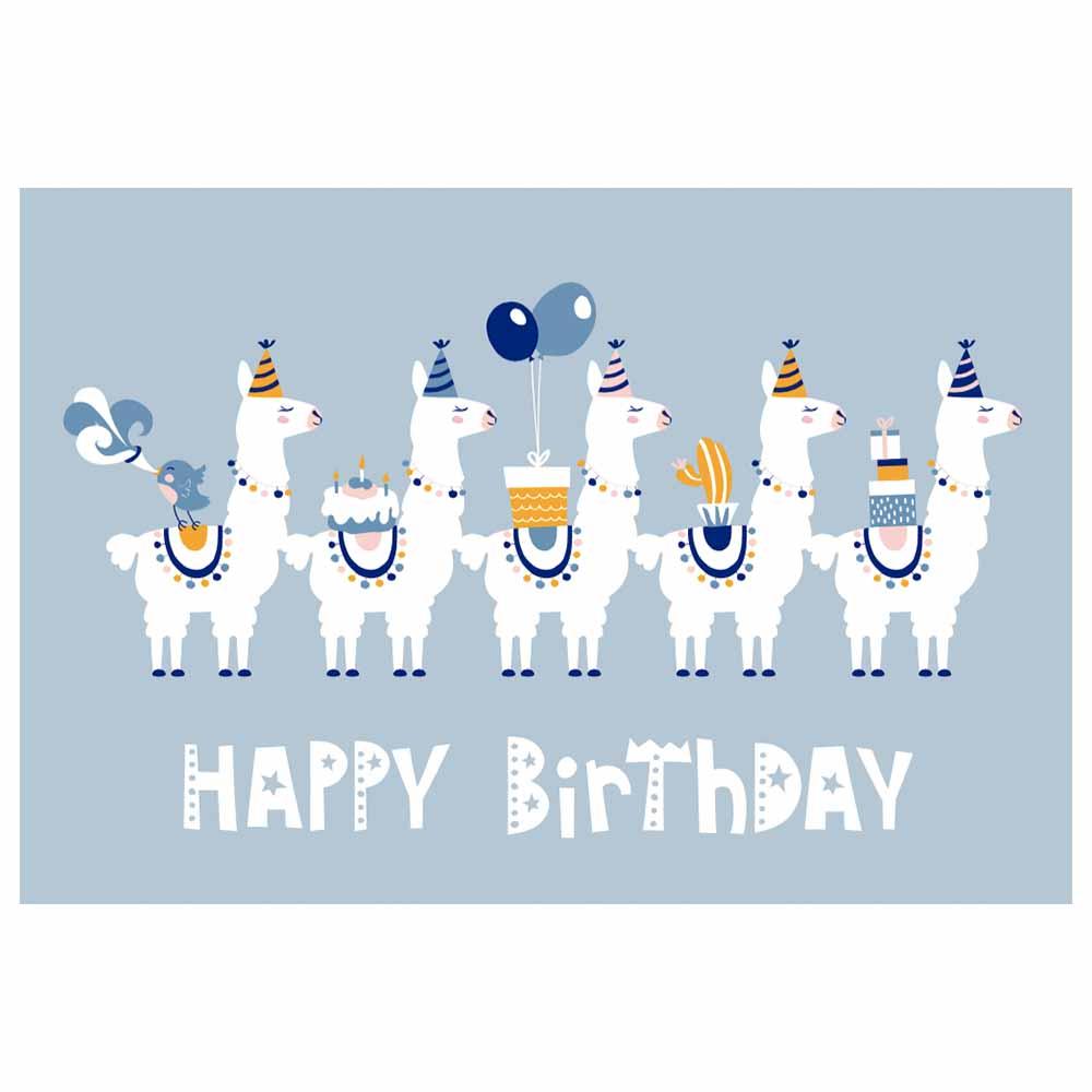 A6 Llama Party Birthday Card birthday balloons pop up card