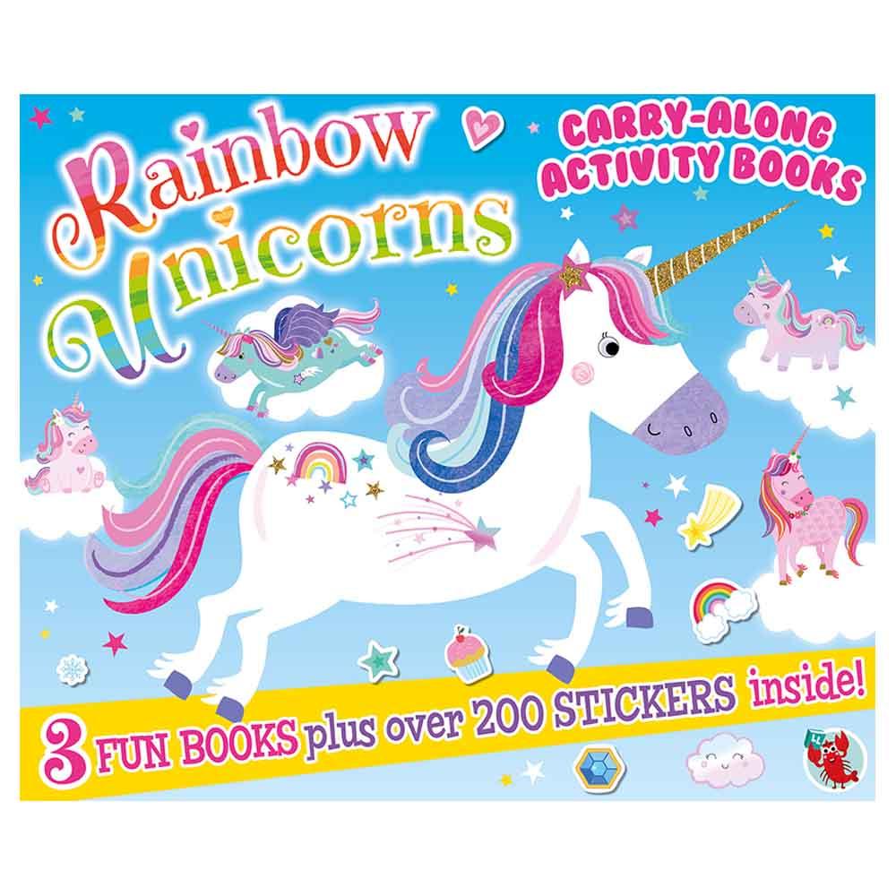 Rainbow Unicorns Carry Along Activity Book cute cartoon color note book student creativity can tear and paste note paper n times stationery sticky notes stickers planner