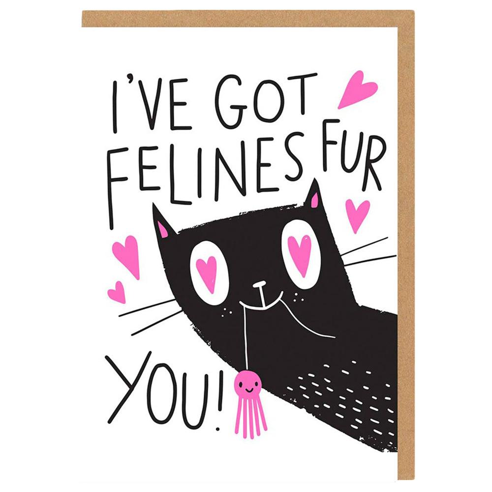 I've Got Felines Fur You Card thank you card with watercolor pattern suitable for business occasions envelope sticker blank card bridal shower thank you cards