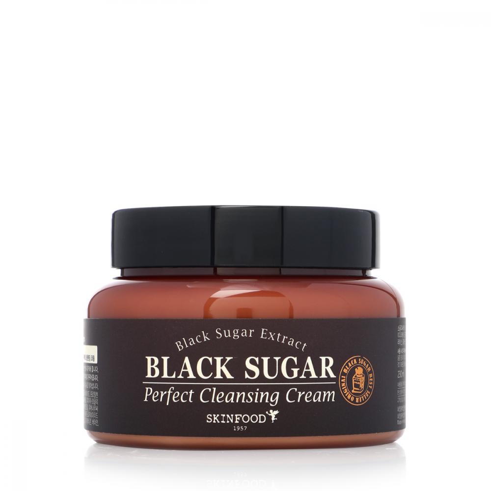 Skin Food Black Sugar Perfect Cleansing Cream 230 ml exfoliating body scrub shea butter deep cleansing whitening moisturizing reduce acne fine pores smoothing skin cleanser 1pc