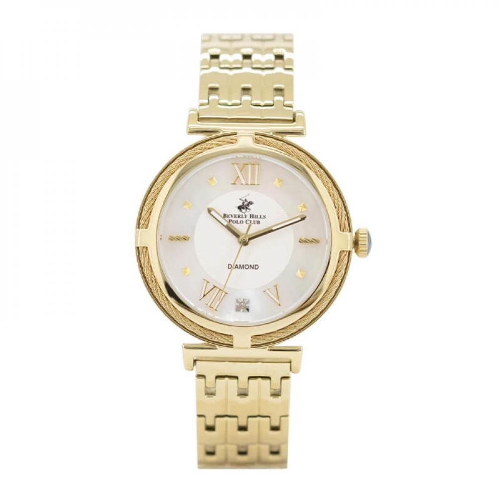 BEVERLY HILLS POLO CLUB Women Gold Strap Analog Watch - BP3222X.120 gold dial men custom nugget watch bracelet set simulated diamond analog 43mm flamboyant ultra bling watch set