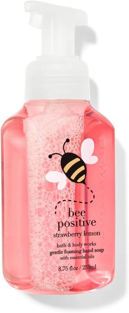 Bath And Body Works Strawberry Lemon Bee Positive Gentle Foaming Hands Soap 259ml soap dispenser automatic usb rechargeable foaming touchless hand free portable foam liquid soap dispenser for bathroom kitchenau