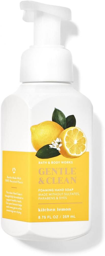 Bath And Body Works Kitchen Lemon Gentle Foaming Hand Soap 259ml - A Fresh Blend Of Zesty Lemon, Sparkling Citrus & Italian Bergamot ocean aromatherapy scrub soap 50g 100% natural and handmade soap soap ideal to nourish and heal oily skins cold soap