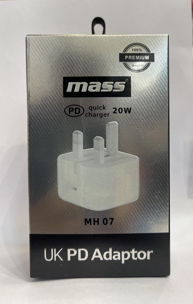 MASS 20W UK PD Adapter iPhone New Charging Adapter TYPE-C Slote MH07 mass 20w uk pd adapter home charger adapter type c slot mh05