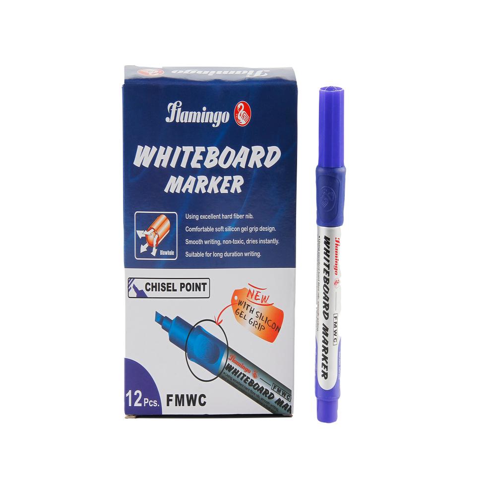 White Board Marker- CHISEL POINT - Blue 12 pcs pack Flamingo