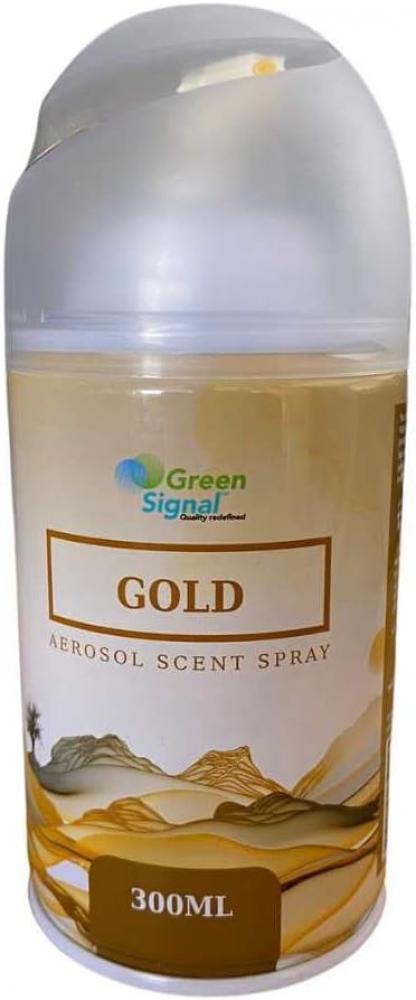Green Signal - Aerosol Spray - Gold 300 ml homesmiths mini travel spray empty glass bottle eco friendly multipurpose refillable liquid container fine mist spray with lid 30 ml