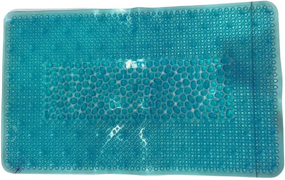 Anti Slip PVC Shower Mat with Drain Holes and Suction Cups, Washable Bathtub Mat for Tub\/ Bathroom\/ Shower, Aqua Green 69x40 CM