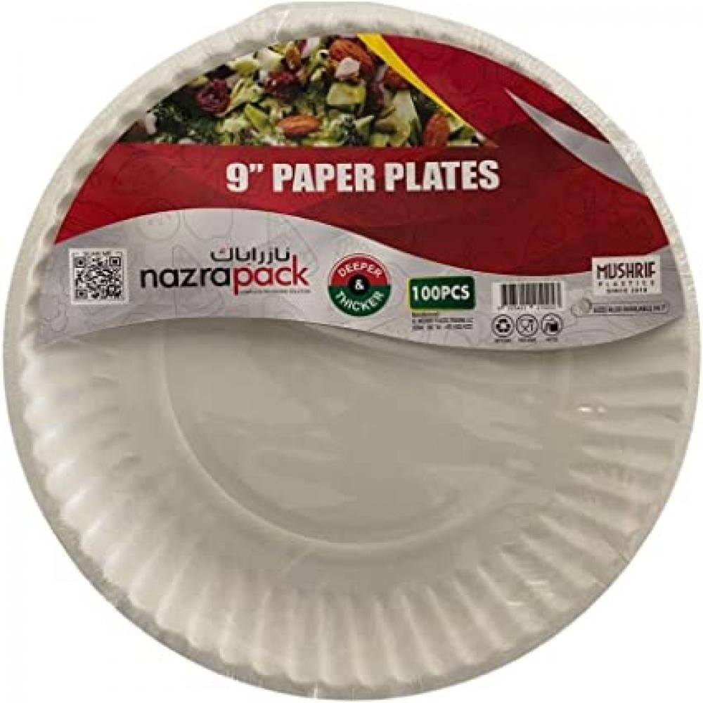 Disposable Paper Plate 9 Inch 100 Pieces