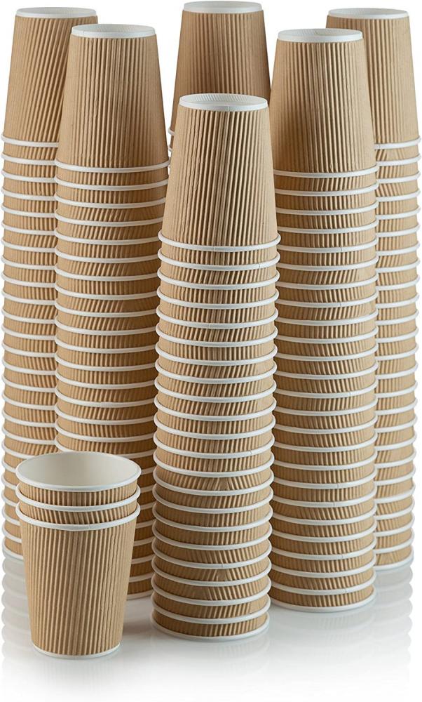 Ripple Insulated Kraft Paper Cups 8-oz Perfect for Hot and Cold Beverages Tea\/Coffee\/Cold Drink 3-Layer Rippled Wall For Better Insulation Compost цена и фото