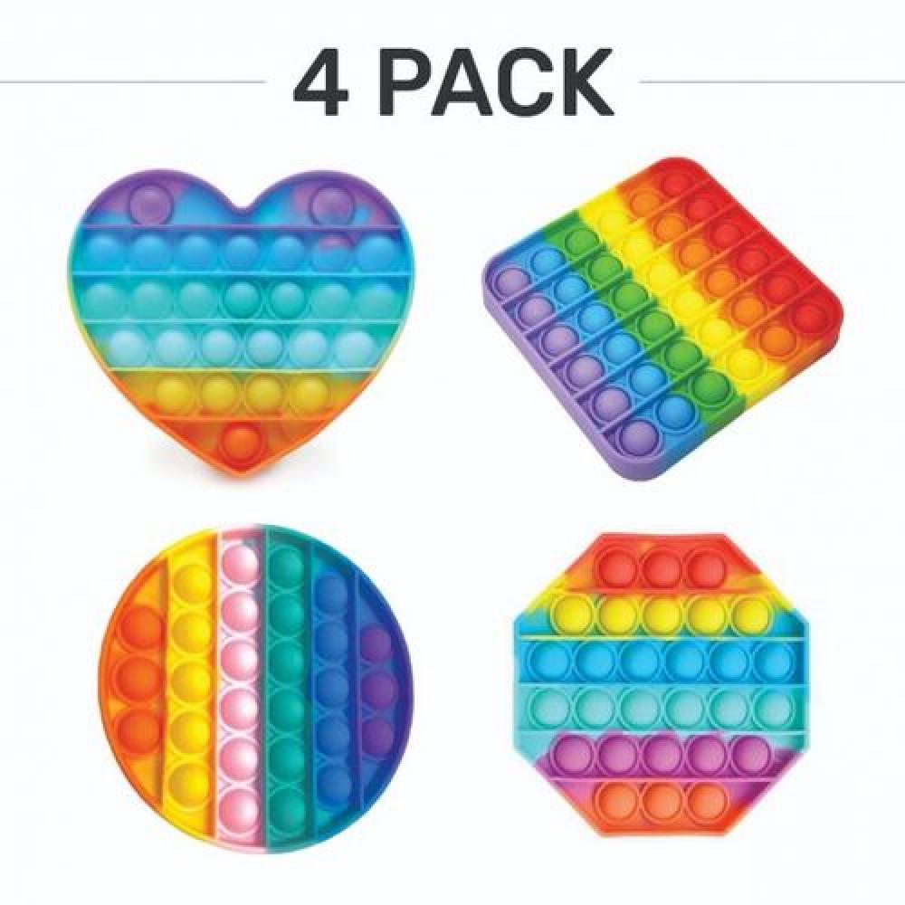Sensory Fidget Toys Set, Anxiety Relief Fidget Toys Set, Fidget Toy Kit for Kid stress removing, Combo pack of 4 pcs, Different shapes 7 piece baby bath toys set with scoop net fish pool toys spray sounds and color changing features for toddler bathtub fun