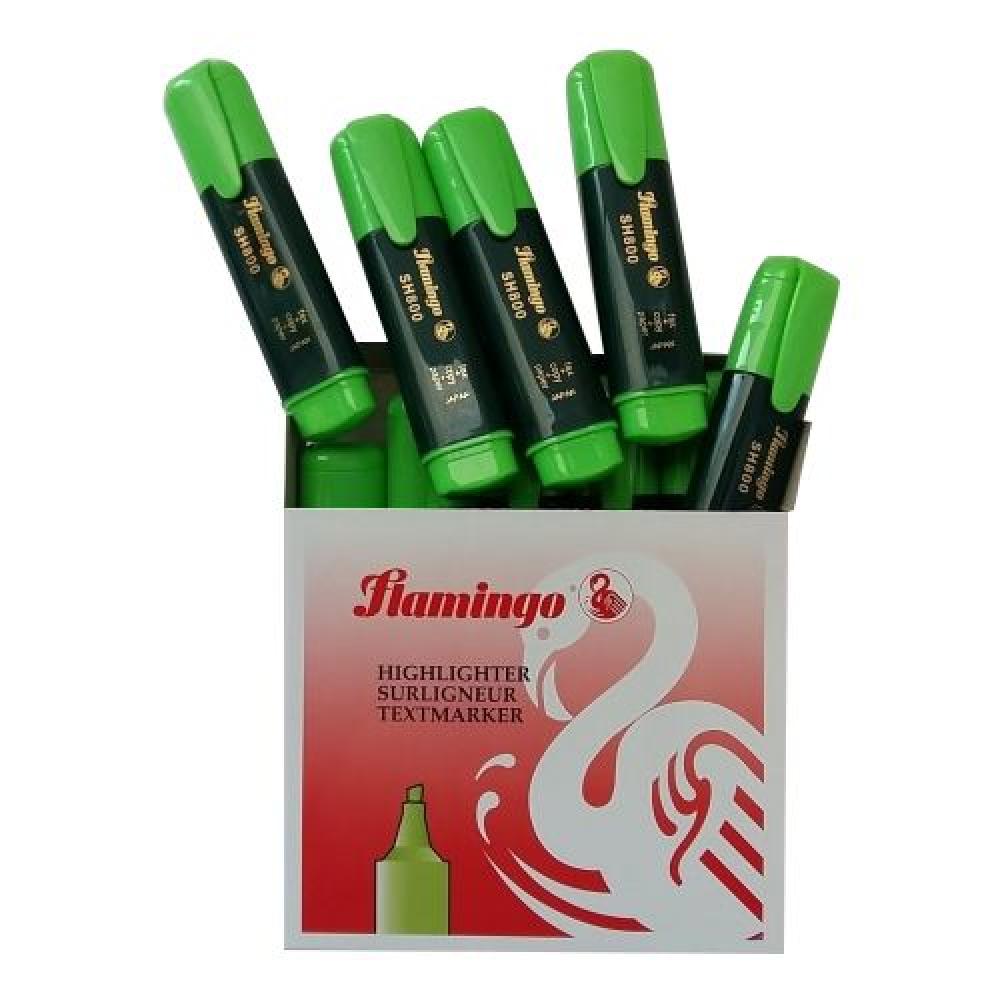 Flamingo Highlighter (Green), pack of 10 pcs permanent marker chisel point green 12 pcs pack flamingo