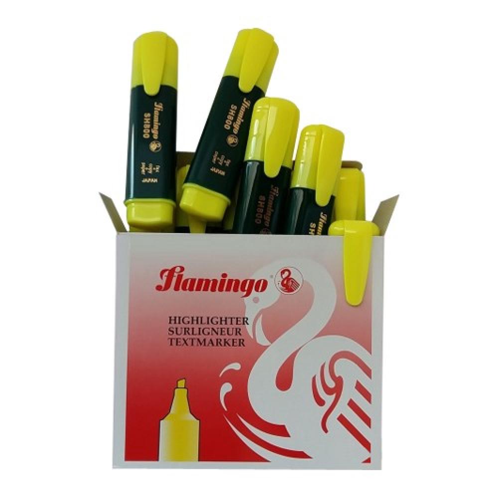 Flamingo Highlighter (Yellow), pack of 10 pcs white board marker chisel point blue 12 pcs pack flamingo
