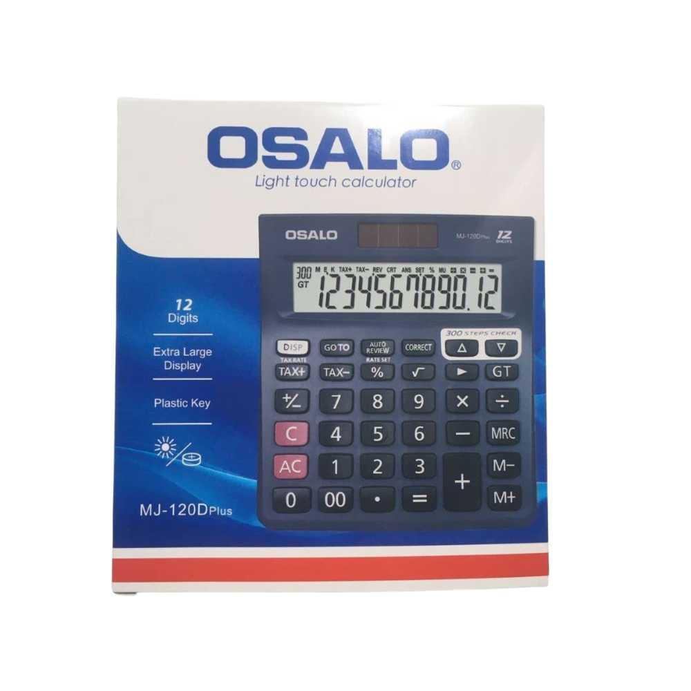 MJ-120DPlus 12 Digits Desktop Tax Rate Calculator Solar Energy Dual Power Calculator - OSALO desktop calculator standard function calculator with 12 digit large lcd display solar