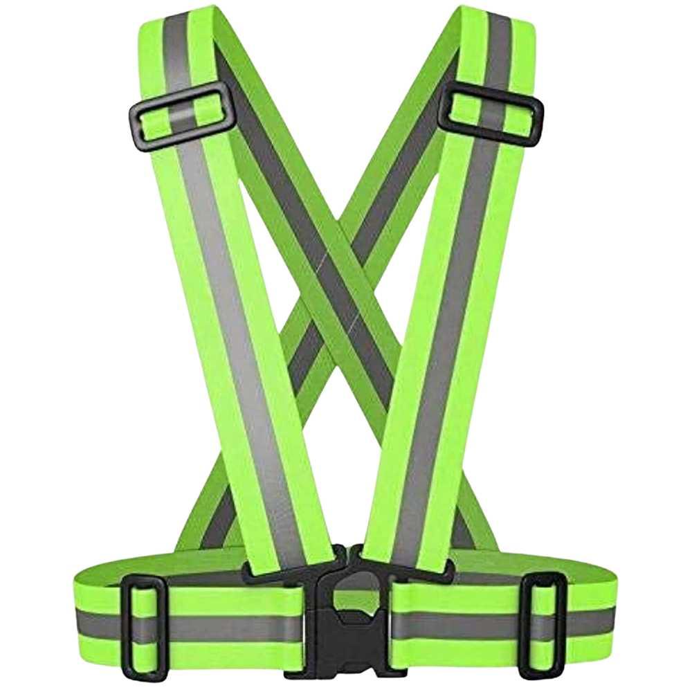 цена Reflective Vest with High Visibility Bands Tape Multi-Purpose Adjustable Elastic Safety Belt for Night Running Cycling Motorcycle Dog Walking