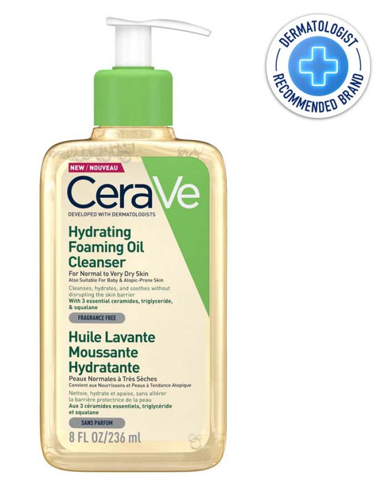 CeraVe / Hydrating foaming oil cleanser, For normal to very dry skin, 236 ml cerave foaming cleanser for normal and oily skin 236 ml