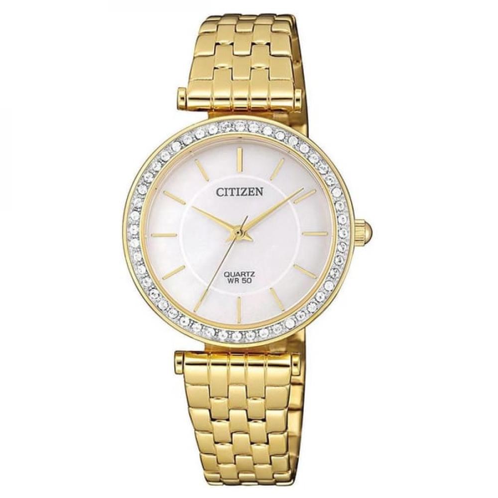 Citizen Chic Gold Stainless Steel Analog Watch For Women ER0212-50D luxury couple watch quartz wrist watches golden fashion stainless steel lovers watch for women