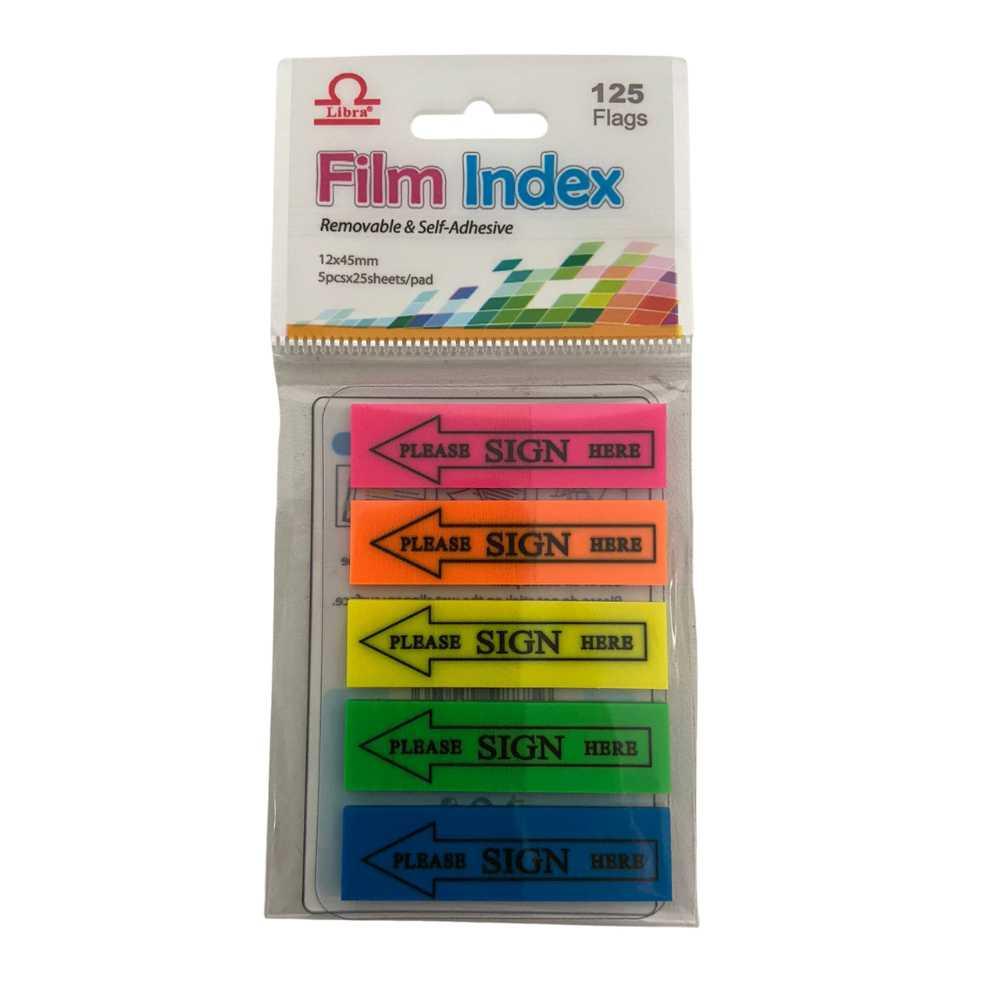 Sign Here Index Tabs, 125 pcs x 3 Pkt (1.2 X 4.4 Cm) Sticky Index Tabs for Mark Sign Place in forms, Contracts,