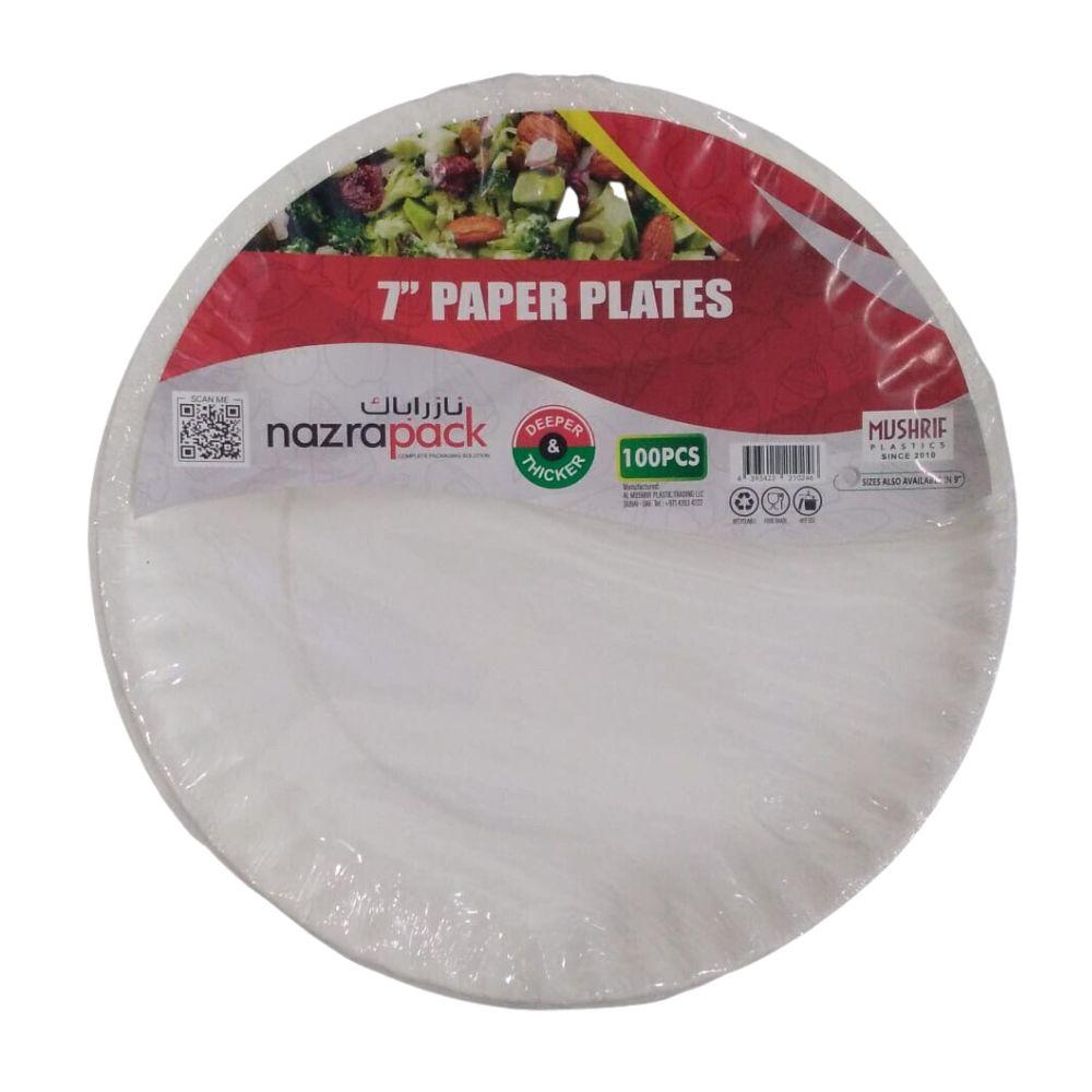 Disposable Paper Plate 7 Inch 100 Pieces