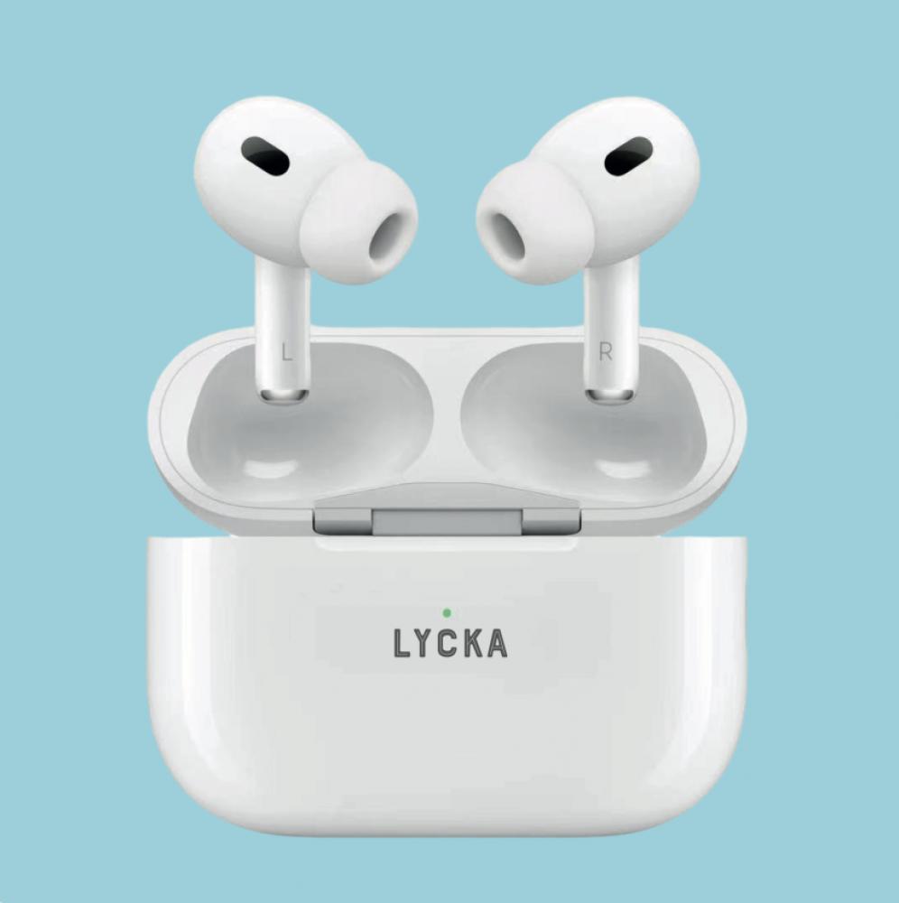 lycka beat buds tws bluetooth earbuds with wireless charging case white Lycka BeatBuds Pro 2.0 TWS Bluetooth earbuds with Noice Cancellation White