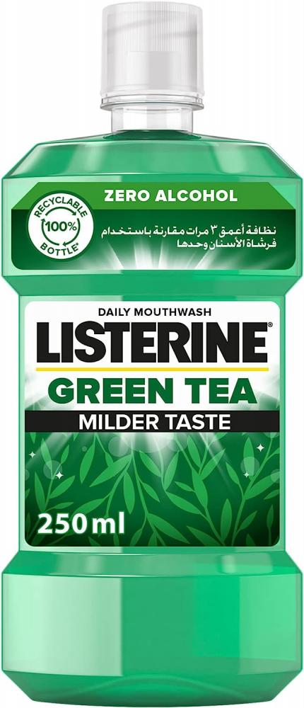 Listerine / Mouthwash, Green tea, Milder taste, 250 ml listerine mouthwash total care milder taste fluoride miswak extract 16 9 fl oz 500 ml