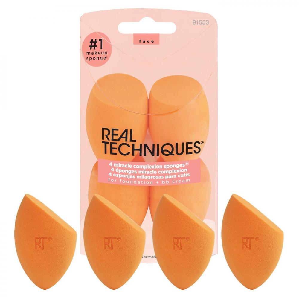 REAL TECHNIQUES / Complexion sponge, For foundation, 4 pcs real techniques makeup brush set eye shade
