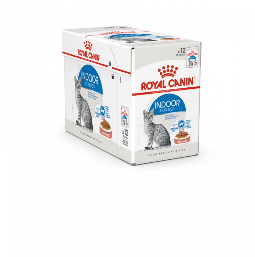 ROYAL CANIN \/ Wet food, For adult indoor sterilized, By piece, Gravy, Pouch, Box, 12 * 85g 3 in 1 pet automatic feeding bowls dog food feeder cat water feeder bowl food container with waterer pet waterer feeder 500ml