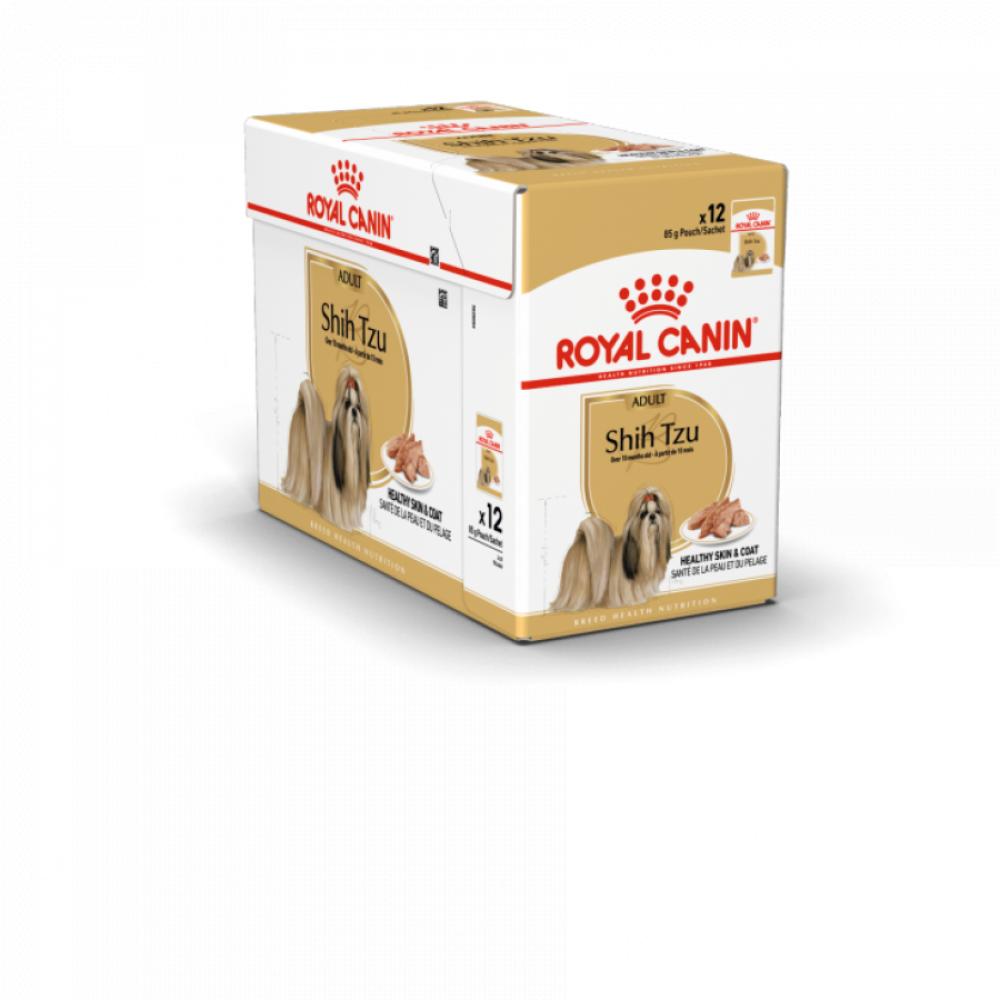 ROYAL CANIN \/ Wet food, For adult shih tzu dog, Box, 12 * 85g royal canin wet food for adult indoor sterilized by piece gravy pouch box 12 85g