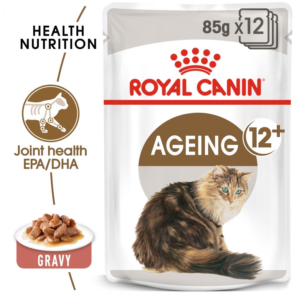 ROYAL CANIN \/ Wet food, For ageing, Gravy, Pouch, 85g royal canin wet food for adult indoor sterilized cat jelly pouch 85g