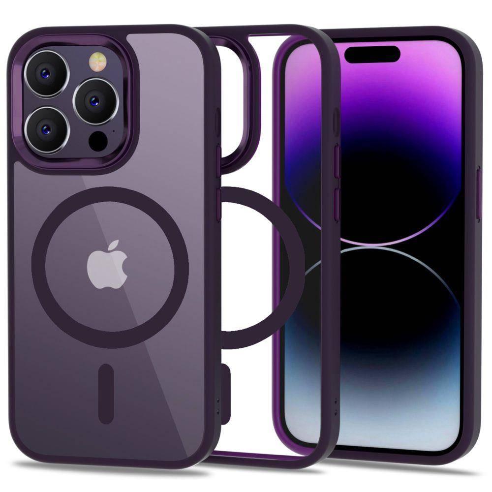 TECH-PROTECT MAGMAT MAGSAFE IPHONE 14 PRO DEEP PURPLE\/CLEAR new splice book case for oneplus 8 8plus magnetic skin feel leather wallet card flip stand phone case