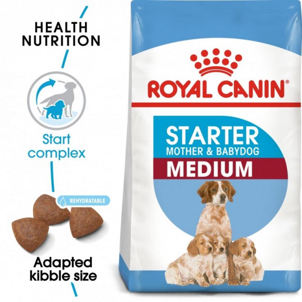 Royal Canin \/ Dry food, Starter mother and baby, Medium, 8.82 lbs (4 kg) royal canin wet dog food starter mousse mother and babydog 6 8 oz 195 g