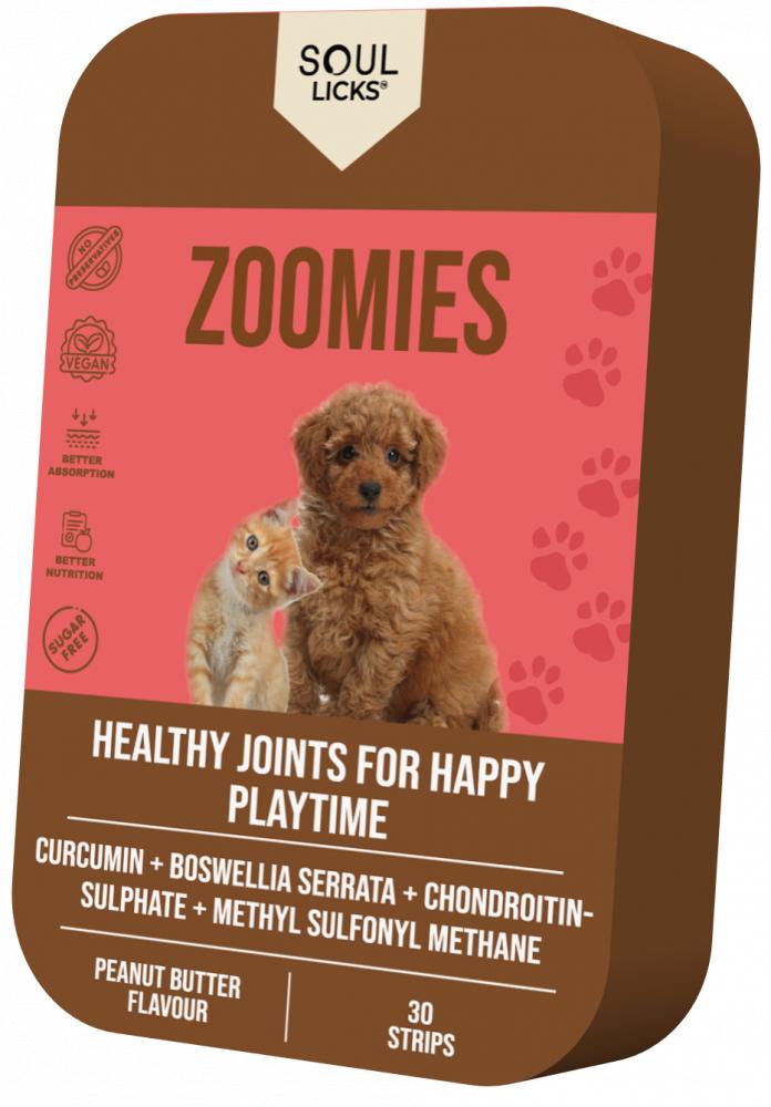 Soul Licks Zoomies nutralife glucosamine chondroitin sulfate 180caps healthy joint function cartilage ligaments mobility flexibility osteoarthritis