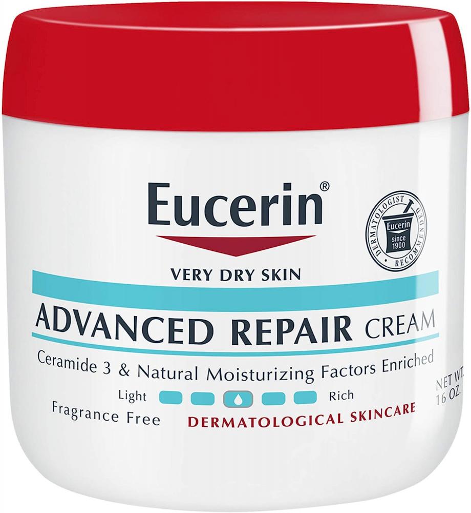 Eucerin / Cream, Advanced repair, Fragrance free, 16 oz (454 g) skin rejuvenation repair scar removal cream acne scars gel stretch marks surgical scar burn for body pigmentation corrector care
