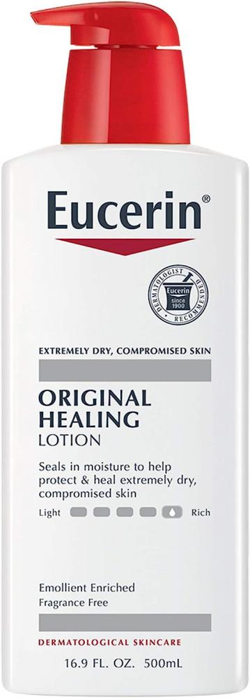 Eucerin / Lotion, Original healing, 16.9 fl oz (500 ml) eucerin roughness relief lotion full body lotion for extremely dry rough skin 16 9 fl oz pump bottle