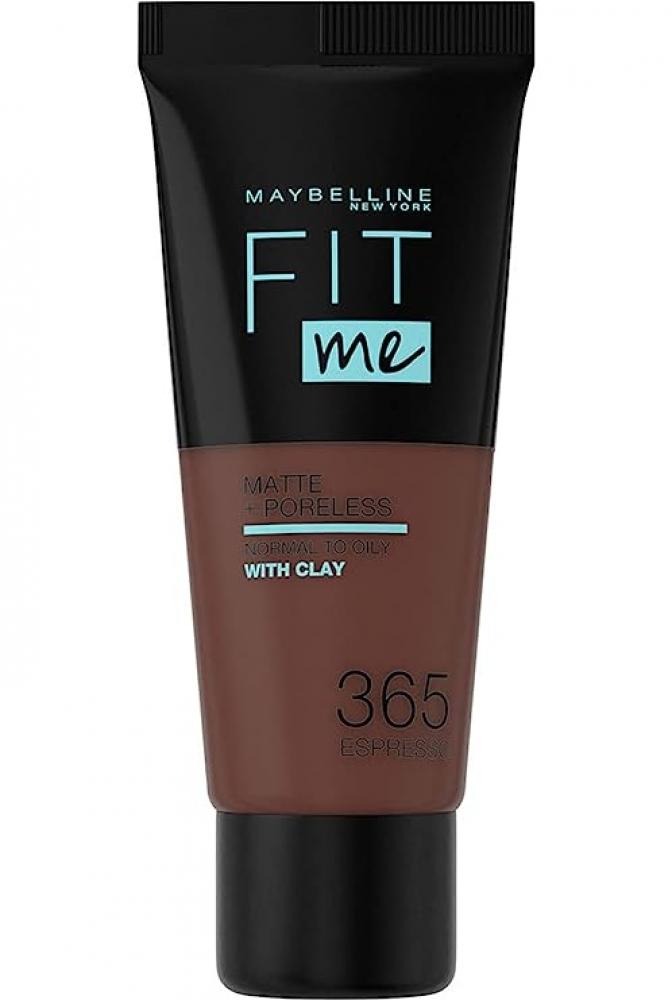 Maybelline New York / Foundation Fit me, Matte+poreless, 365 Espresso, 1 fl. oz (30 ml) natural concealer with invisible pores isolation cream facial concealer liquid foundation waterproof breathable cosmetics