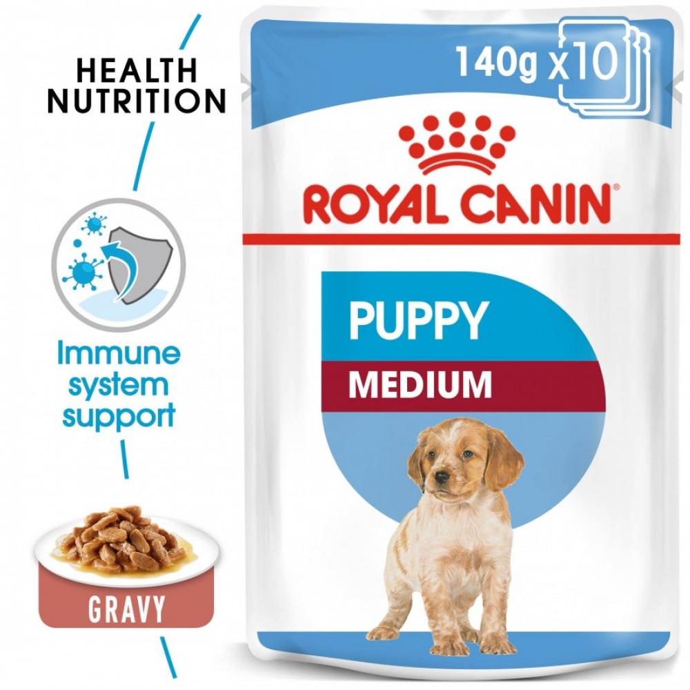 Royal Canin \/ Wet food, Medium puppy, 5 oz. (140 g) cesar dog wet food beef can foil tray 3 5 oz 100 g