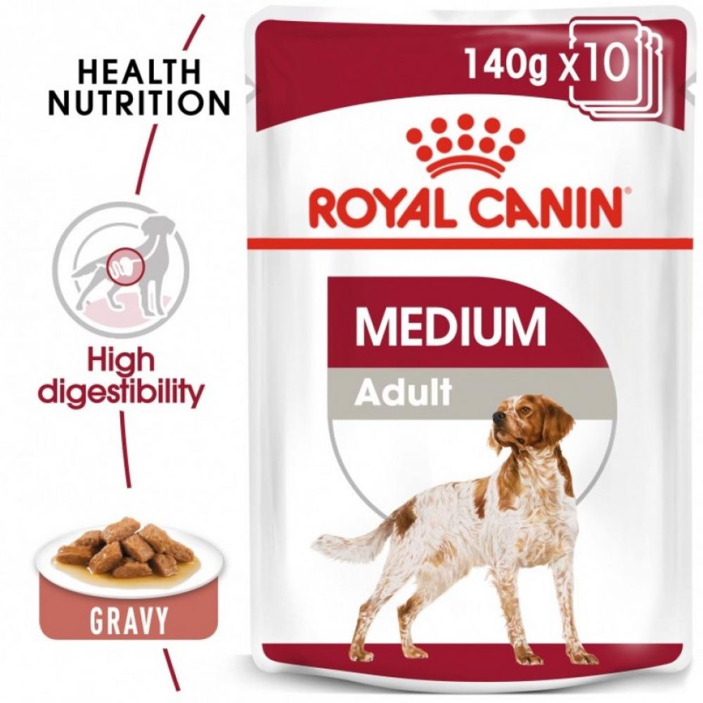 Royal Canin \/ Wet food, Medium adult, 5 oz. (140 g) royal canin wet food medium puppy box 10x5 oz 10x140 g